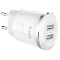 Сетевое зарядное устройство Hoco C38A Thunder Power Dual Port Charger (EU) 2*USB, 2.4А, белый