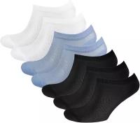 Носки STATUS, 7 пар, размер 23-25, черный, белый, голубой