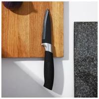 Нож с антиналипающим покрытием Доляна «Супер-блэк», лезвие 9 см, цвет чёрный