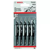 Набор пилок для лобзика Bosch 5 шт T 111 С Basic for Wood, HCS