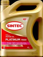 SINTEC Масло Sintec 5/30 Platinum 7000 A5/B5, Sl Синтетическое 4 Л