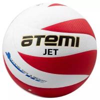Мяч волейбольный Atemi Jet, синтетическая кожа Pu Soft, бел/красн, 12 панелей