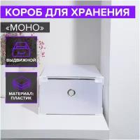 Короб для хранения выдвижной «Моно», 34×22×13 см, цвет белый