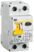 Выключатель автоматический дифференциального тока 2п (1P+N) C 40А 30мА тип A 6кА АВДТ-32, IEK MAD22-5-040-C-30 (1 шт.)