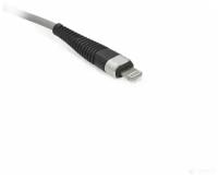 Кабель CBR USB -> Apple Lightning 1.0 m серебристый {2.1A, оплетка} [CB 501]