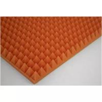 Акустический поролон оранжевый пирамида/ Звукоизоляция (1 лист - 475х475 мм) - Шумология 