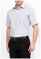 Рубашка мужская короткий рукав CASINO c320/0/1135/Z, Полуприталенный силуэт / Regular fit, цвет Серый, рост 174-184, размер ворота 39