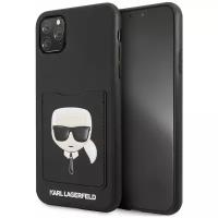Чехол Lagerfeld для iPhone 11 Pro Max PU Leather with cardslot Karl's Head Hard Black