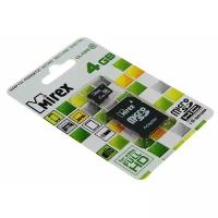 Карта памяти Mirex microSD, 4 Гб, SDHC, класс 10, с адаптером SD