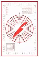 Силиконовый кулинарный жаростойкий коврик для раскатки теста и выпечки 60*40 см с ножом