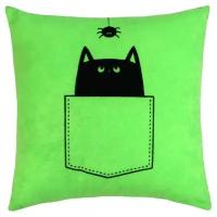 Подушка декоративная матех MEOW LINE. SPIDER 35*35*15. Цвет салатовый