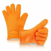 Силиконовые перчатки для BBQ Wolmex оранжевые