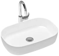 Комплект 2 в 1 Lavinia Boho Bathroom Sink Slim 21510195, накладная фарфоровая раковина 54 см, смеситель с донным клапаном