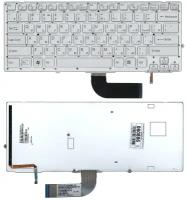 Клавиатура для ноутбука Sony Vaio VPC-SB2L1R/P серебристая c подсветкой без рамки