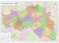 Настенная карта Белгородской области 82 х 120 см (с подвесом)