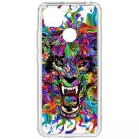 Чехол для Xiaomi Redmi 9C Kruche Print Colored beast, противоударная пластиковая накладка с рисунком, силиконовый бампер с принтом и защитой камеры