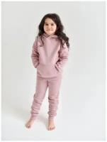 Костюм спортивный детский теплый с начесом для девочки для мальчика худи брюки джоггеры для спорта, пудра, 110 размер