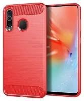 Чехол для Samsung Galaxy A60 (Galaxy M40) цвет Red (красный), серия Carbon от Caseport