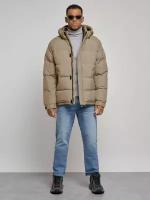 Куртка спортивная болоньевая мужская зимняя с капюшоном 3111B, 52