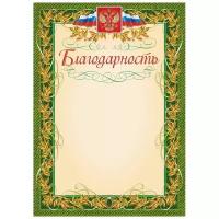 Благодарность Комус (с гербом и флагом, рамка лавровый лист)