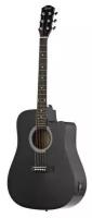 Электроакустическая гитара Fender SQUIER SA-105CE DREADNOUGHT BLACK W/FISHMAN PREAMP