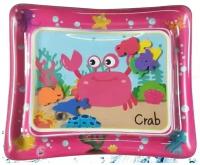 Водный коврик детский игровой Elefantino / Надувной развивающий коврик для малышей / Коврик для ползания детский, 60х50см, розовый