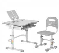 Комплект Anatomica Amata парта + стул + выдвижной ящик + подставка белый/серый