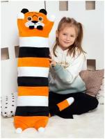 Мягкая игрушка подушка обнимашка длинный рыжий Тигр 100 см, символ нового года by GoldStitch