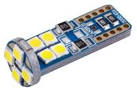 Автолампа диод T10 (W5W) 12V 12 SMD диодов без цоколя 1-конт Белая SKYWAY Салон, габариты