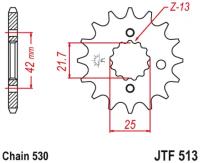 Звезда ведущая, с демпфером, JT 513.18RB