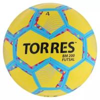 Мяч футзальный TORRES Futsal BM 200, размер 4, 32 панели, TPU, 4 подкладочных слоя, цвет желтый/зелёный