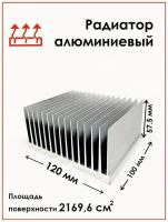Радиаторный алюминиевый профиль 120х57,5х120 мм. Радиатор охлаждения, теплоотвод, охлаждение светодиодов