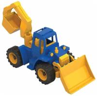 Трактор Ангара с грейдером и ковшом, синий,40х16х16см, Нордпласт