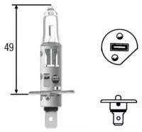 !Выведено из ассортимента Лампа +90 12V H1 55W (картон) (1 шт.) HELLA 8GH002089531