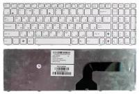 Клавиатура для ноутбука Asus A52JC, Русская, Белая рамка, белые кнопки