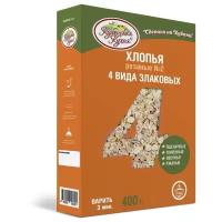 Смесь хлопьев 4 вида злаковых № 2 Кубанская кухня 400 г, набор из 3 шт