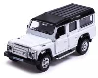 Металлический транспорт Автоград Машина металлическая LAND ROVER DEFENDER, 1:32, открываются двери, инерция, цвет белый