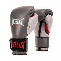 Боксерские перчатки Everlast тренировочные Powerlock серо-красные 14 унций