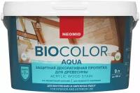 Защитная декоративная пропитка для древесины NEOMID BiO COLOR Aqua - 9 л. Голубая Ель