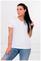 Белая женская футболка с V-образным вырезом Brosko (10232, белый, размер: 46)