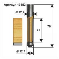 10652 Фреза кромочная прямая (12.7х25 мм; хвостовик 12 мм) Энкор