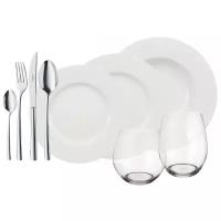 Набор фарфоровой посуды столовой на 4 персоны/36 предметов, Wonderful World White, Villeroy & Boch, Премиум-Фарфор