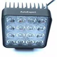 Фара светодиодная AutoExpert C48B для Off Road 108*108*57 мм, 9V-48V, 2850 Lum, 6000K, IP67, 16 LED по 3W, ближний свет