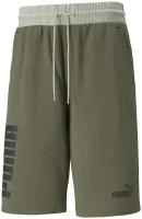 Шорты, PUMA Puma Power Colorblock Shorts, Мужские, размер S; Dark Green Moss