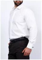 Рубашка мужская длинный рукав GREG 100/349/WHITE, Прямой силуэт / Сlassic fit, цвет Белый, рост 174-184, размер ворота 41