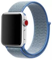 Ремешок нейлоновый для Apple Watch 42/44/45мм (20), серо-голубой, на липучке