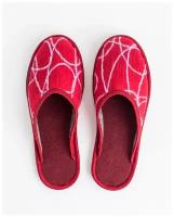 Тапочки MAKHOFF женские, натуральная шерсть, войлок, домашняя обувь. Красный