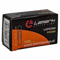 LAMARK209 Скрепки никелированные 22 мм, 100 шт, круглые