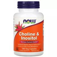 Choline & Inositol NOW Foods, Холин + Инозитол 500 мг - 100 капсул