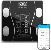 Напольные умные весы c bmi, электронные напольные весы для Xiaomi, iPhone, Android, черные